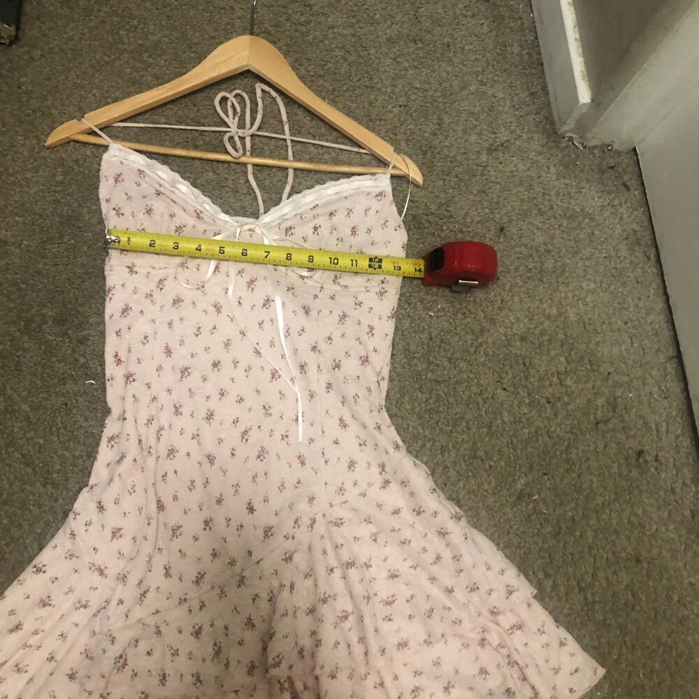 Pink Floral Mini Dress Femini Size L Bear Dance - Picture 9 of 13